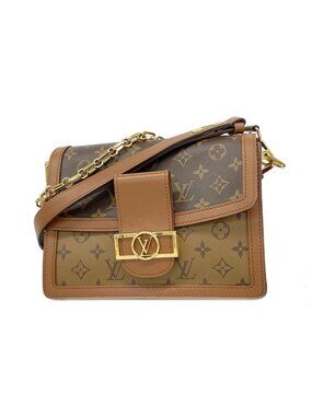 Louis Vuitton Shoulder Bag Monogram Reverse Dauphine MM Brown